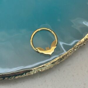Gold Plated bat Hinged Segment Hoop Clicker Hoop 16 Gauge Septum Clicker daith